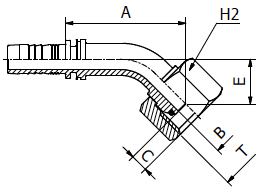 Raccord - Manuli MS0843 - 45° BSP O-Ring Femelle Cone 60° BS5200 / ISO 8434-6