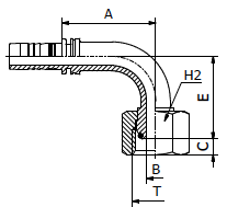 MS0893 - 90° BSP O-Ring Female 60° Cone BS5200 / ISO 8434-6