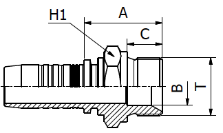 Raccord - Manuli M10510 - BSP Male Parallele Cone 60° BS5200 / ISO 8434-6