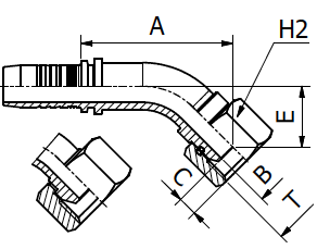 Raccord - Manuli M20514 - BSP Femelle Cone 60° BS5200 / ISO 12151-6