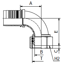 Raccord - Manuli M20594 - 90° BSP Femelle Cone 60° BS5200 / ISO 12151-6