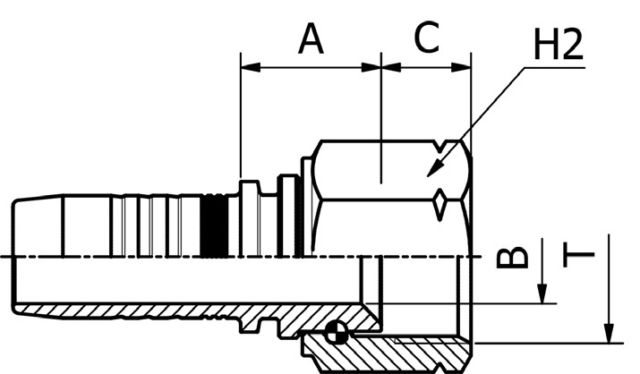 Raccord - Manuli M22612 - SAE Femelle Cone 45° SAE J516/J512