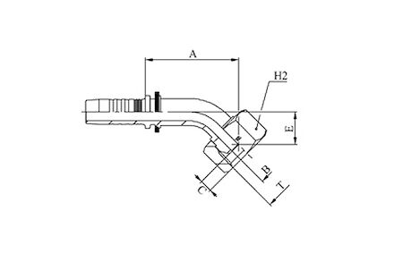 Raccord - Manuli M20542/M20543 - 45° BSP Femelle Cone 60° BS5200 / ISO 12151-6