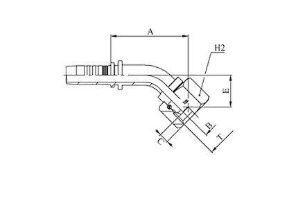 Raccord - Manuli M20542/M20543 - 45° BSP Femelle Cone 60° BS5200 / ISO 12151-6